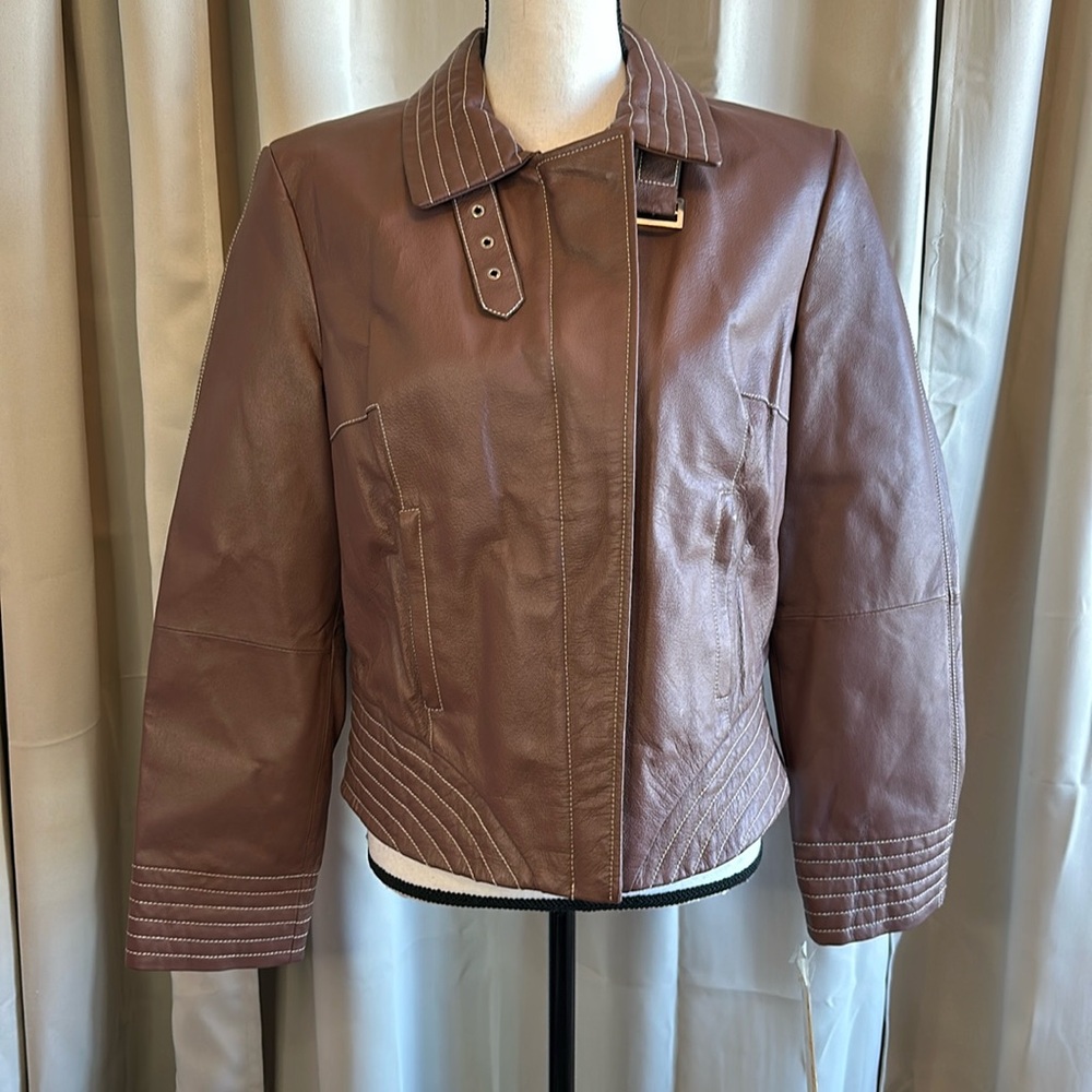 Pamela McCoy Brown Leather Jacket